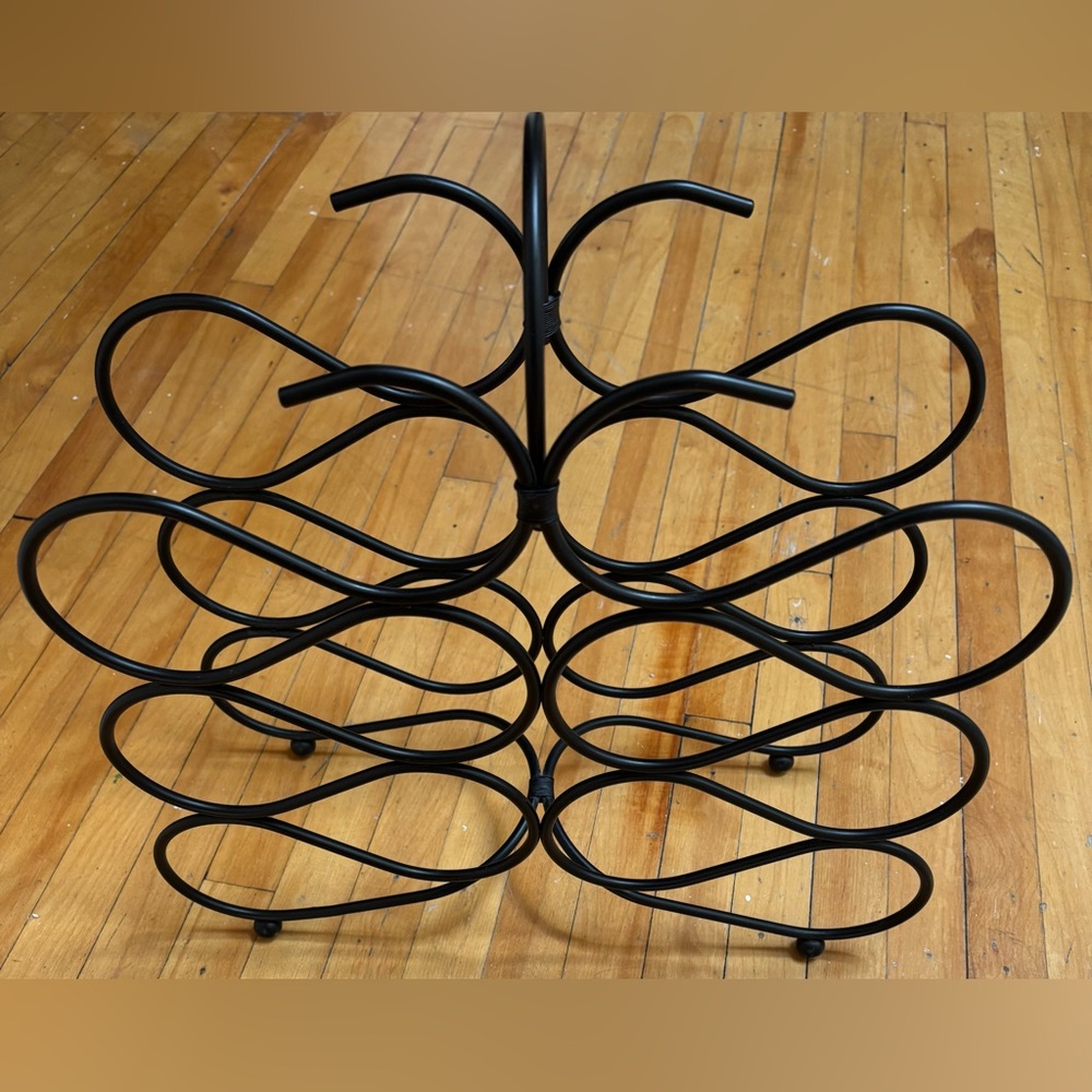 Metal wine rack.